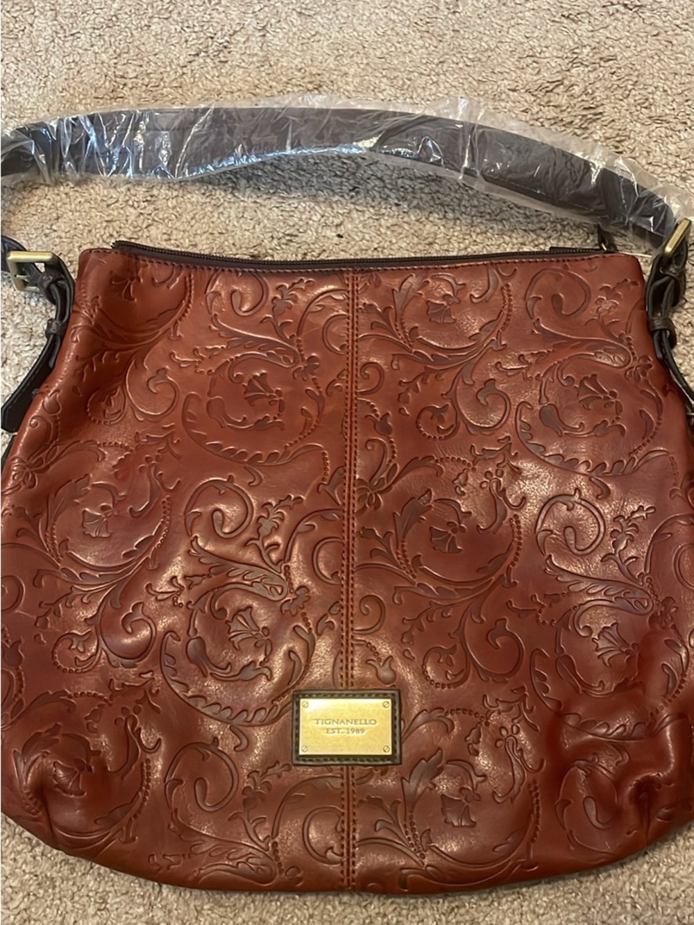 NWT Tignanello Italy Embossed Leather Hobo Bag
MSRP $185